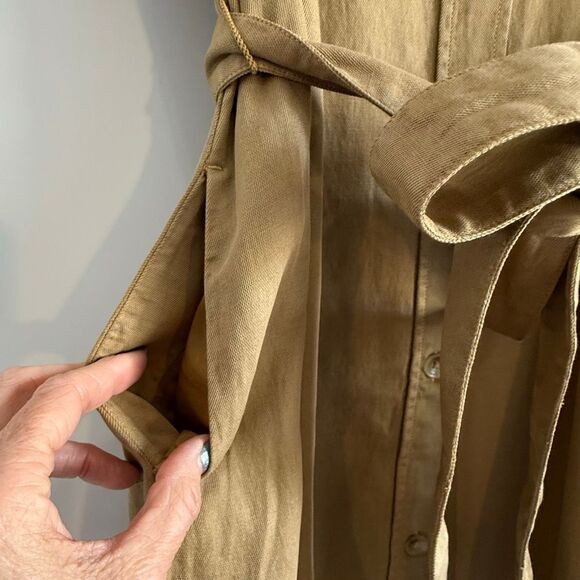 NWT faherty “Arlie” short sleeve shirt dress in Tan. Size M - Picture 6 of 13